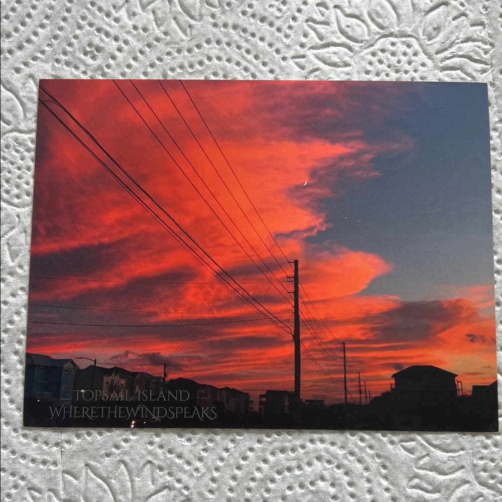 Sunset postcard topsail island nc